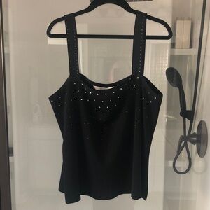Misook Black Studded Camisole Top cocktail party old money